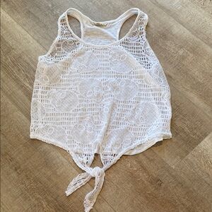 White Crochet Skull Tank Top